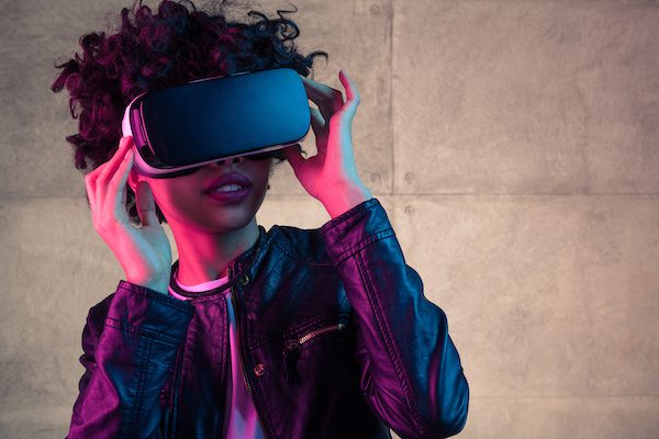 woman with VR glasses