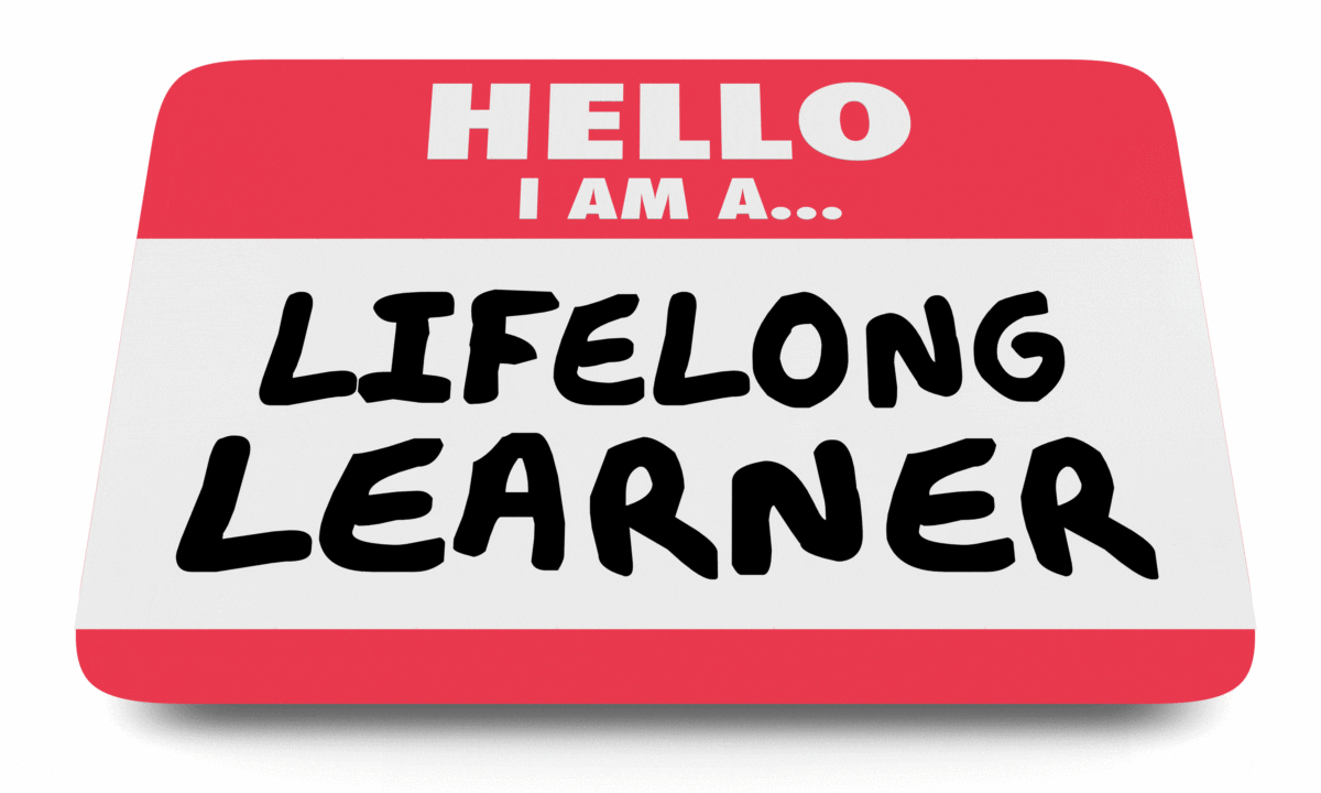 Nametag that says, Hello I'm a Lifelong Learner