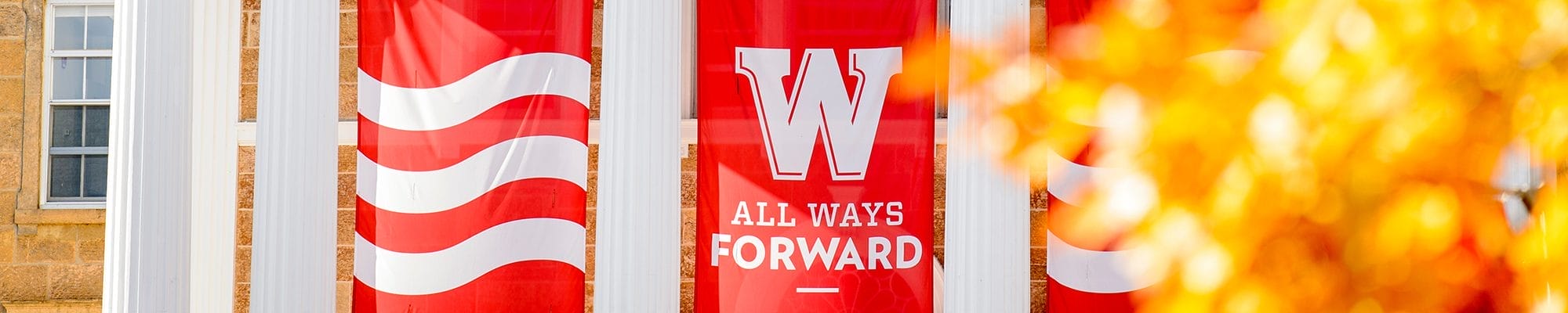 UW-Madison flag outside Bascom Hall